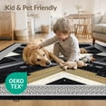 thumbnail image 4 of ODIKA 3'x5' Washable Accent Rug Abstract Geometric Bold Symmetry Interlocking Lattice Border for Bedside, Nursery Room, Pet Friendly & Non-Shedding, 4 of 7