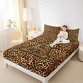thumbnail image 3 of jejeloiu Cheetah Animal Monogram A Full Size Sheets For Kids,Classic Print Letter Design Bed Sheets,4 Pieces, 3 of 6