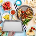 thumbnail image 2 of 2pcs Stainless Steel Baking Tray Cookie Pan Rectangular Toaster Oven Pan Hot Pot Serving Tray Bakeware for Cooking Roasting, 2 of 8