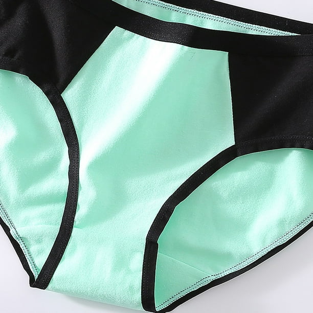 5PC Women Solid Color Patchwork Panties Underwear Knickers Bikini  Underpants 