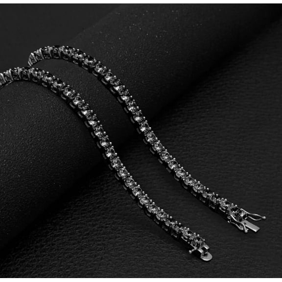 CREDIBL 925 4MM BLACK TENNIS CHAIN 4MM 18"