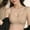 Khaki, variant on Amidoa Wireless Womens Bras Mesh Beige Push-up Solid Seamless Bandeau Women's Lingerie L