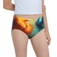 thumbnail image 6 of Pofeuu Red And Blue Fire Peacock Print Soft Cotton Underwear Girls'Briefs Soft Undies, 6 of 7