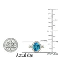 thumbnail image 4 of Dazzlingrock Collection 10X8mm Oval Blue Topaz & Round White Diamond Halo Style Engagement Ring for Women (0.40 ctw, Color I-J, Clarity I2-I3) in 10K Yellow Gold, Size 5.5, 4 of 5