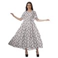 thumbnail image 4 of Moomaya Robe d'Été Décontractée en Coton Slub Imprimé pour Femmes, Robe de Cocktail, 4 of 4
