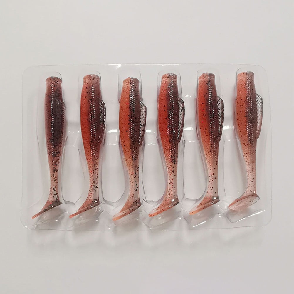6.7cm/2.3g 6pcs Fishing Lure Soft Plastic Paddle Tail