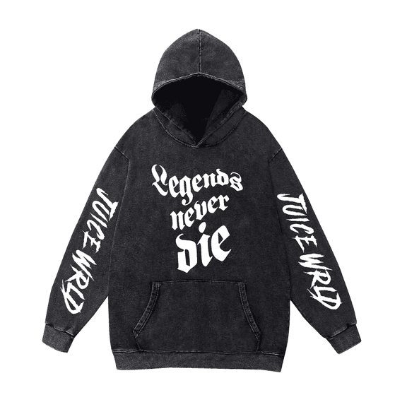 Juice Wrld washed vintage hoodie hip hop street fashion pullover rapper casual sweatshirt,XS,Black10