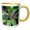 Yellow/White, variant on 3drose, Ti Plant, Cordyline Fruticosa, 11oz Two-tone Blue Mug