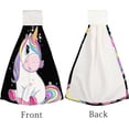 thumbnail image 3 of Hanging Towels 2 Pcs, Dish Towels Cute Unicorn with Rainbow Hair Absorbent Hand Towels with Hanging Loop Washcloth for Bathroom Kitchen, 3 of 6