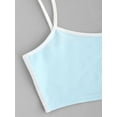 thumbnail image 6 of ZAFUL for Women's Leisure Contrast Tape Cropped Top And Jogger Pants Set Light Blue M, 6 of 6