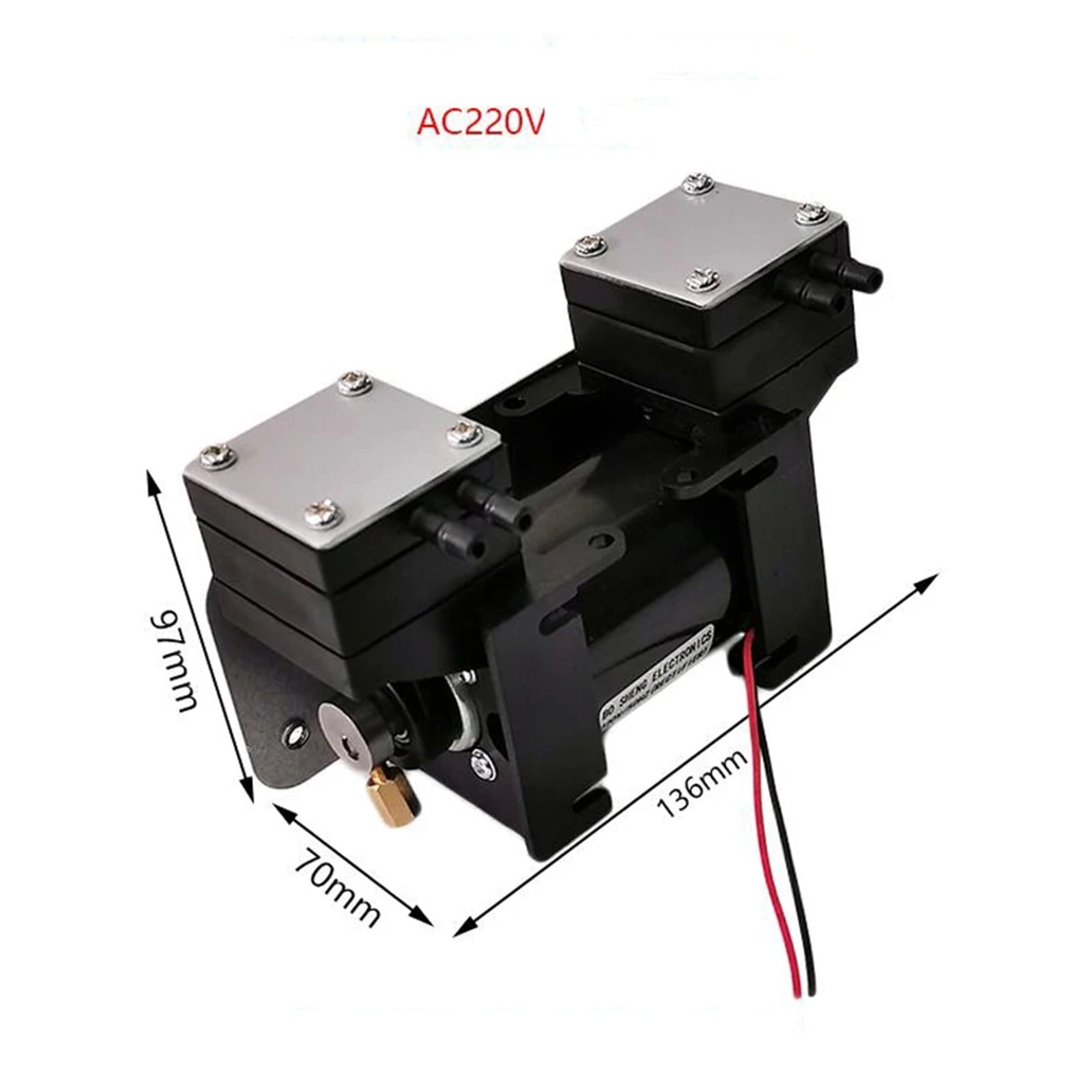 12V/220 High Positive And Negative Pressure Miniature Vacuum Pump, Large Flow Beauty Instrument Mute Double-head Diaphragm Pump ,Power Tools