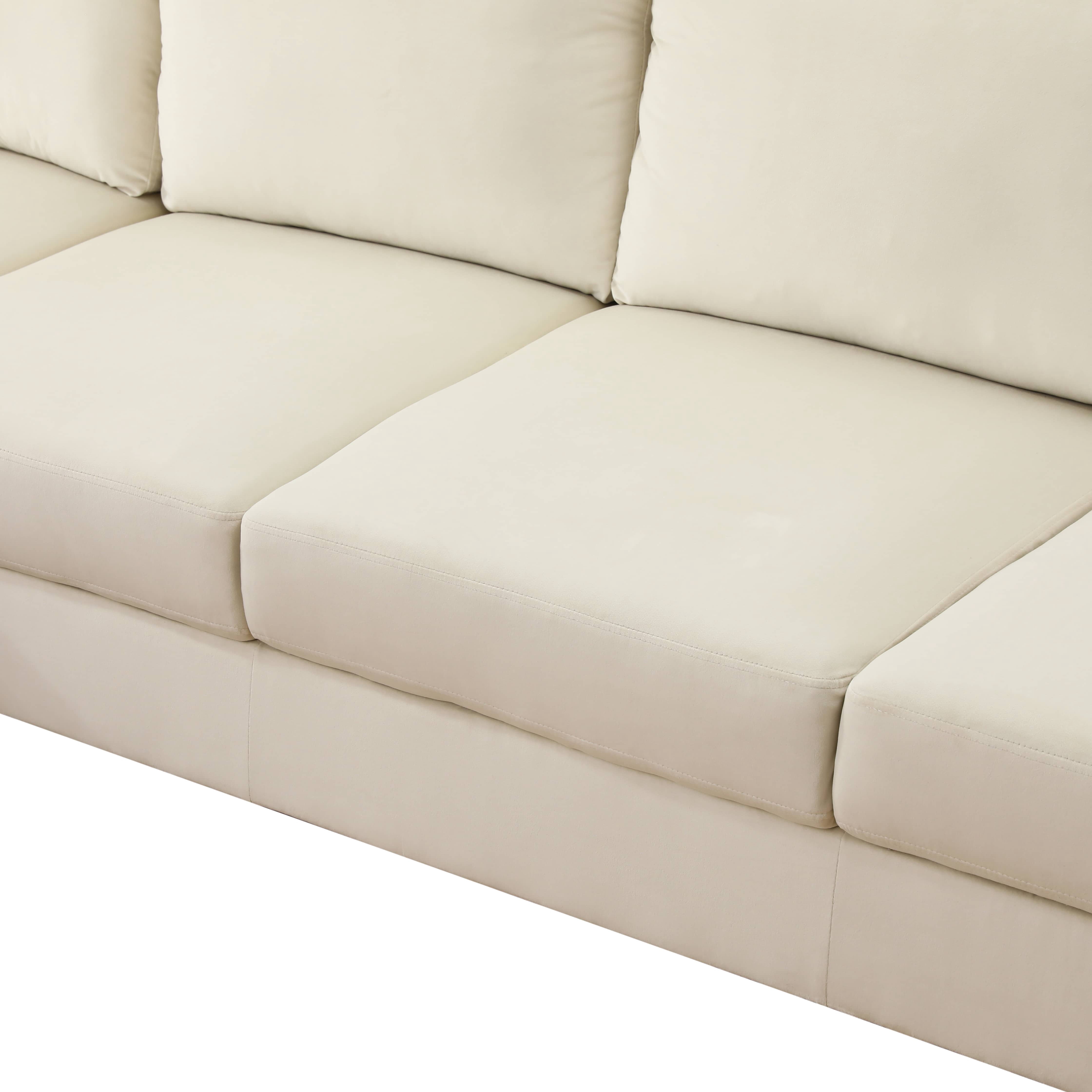 MAYEERTY Superior Beige white Lint Modern Adult Couch Living Room Sofa Set