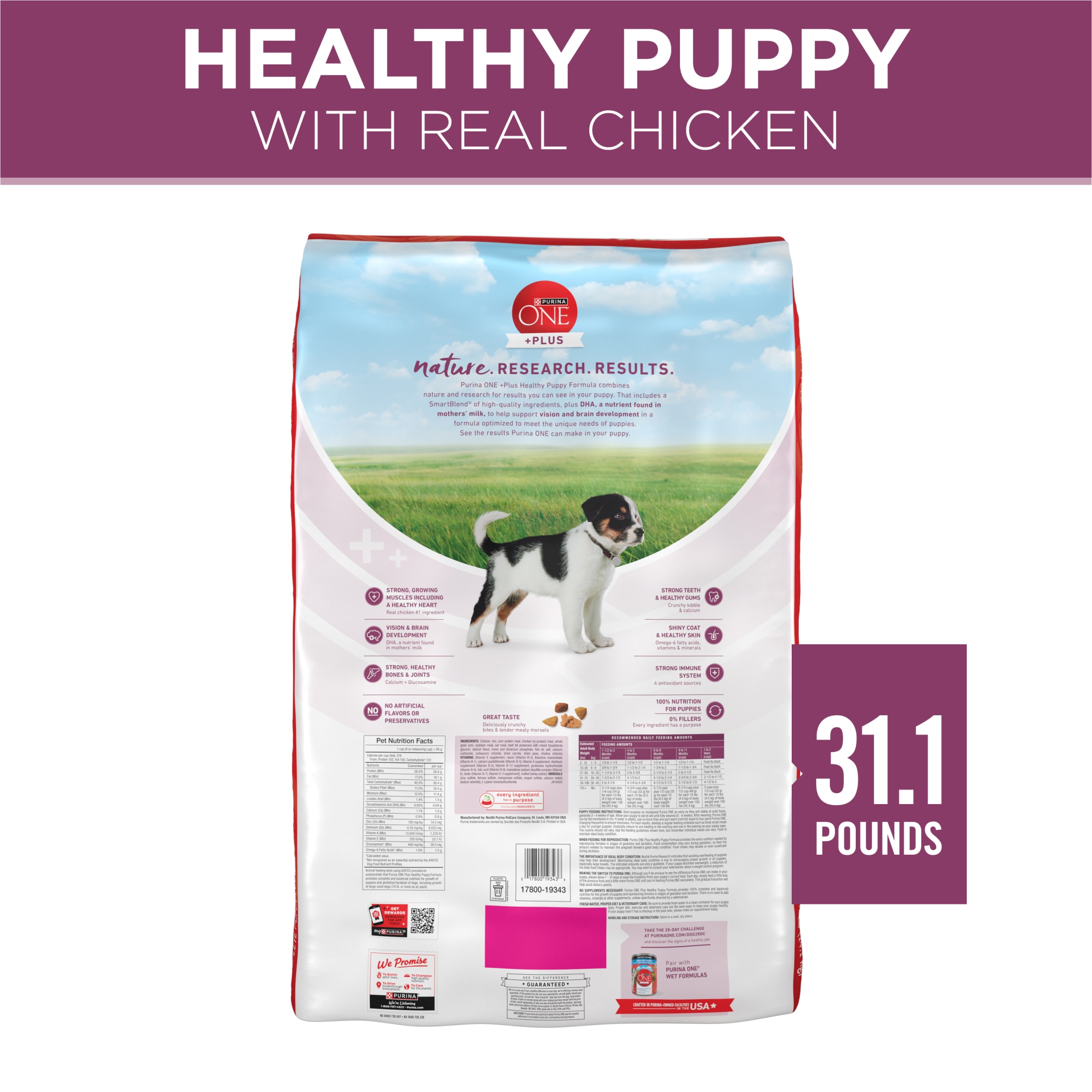 Purina ONE Natural High Protein Dry Puppy Food, 31.1 lb photo 7