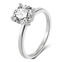 Amore Solitaire Engagement Ring for Women Moissanite Sterling Silver Ginger Lyne Collection