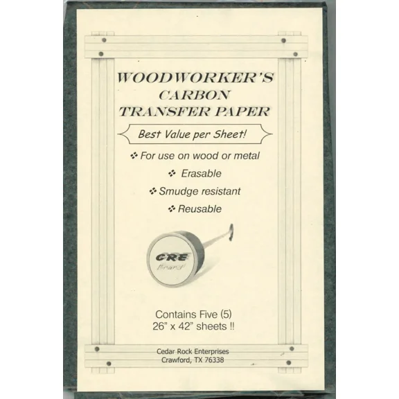 New Woodcraft Patterns Carbon Transfer Tracing Paper 5 Sheets - 26"X42"