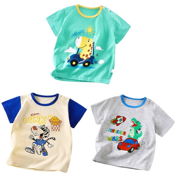 KEXE Boys Shirts Kids Tshirt Boys Shirts Short Sleeve Shirts For Boys Toddler Tees Clothes Summer Tops