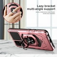 thumbnail image 2 of For TCL 40 T T608DL Robotic Ring Kickstand Phone Case + Tempered Glass - Rose Gold, 2 of 6