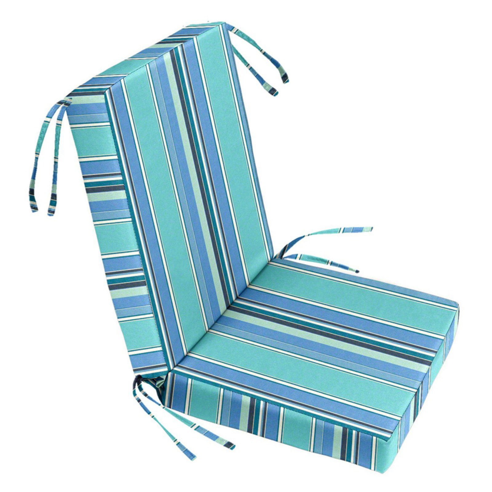 Cushion Source Striped Sunbrella Chair Seat and Back Cushion Set
