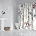 thumbnail image 3 of Rustic Floral Shower Curtain for Bathroom, 72x84 Inches, Water-Resistant Polyester with Hooks, Romantic Blossom Print, 3 of 5