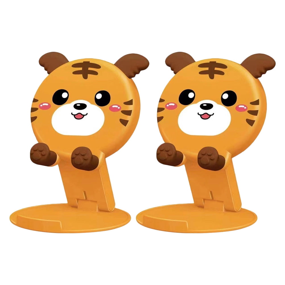 2Pcs Folding Phone Stand Desktop Rack Silicone Adorable Phone Holder for Home