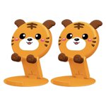 2Pcs Folding Phone Stand Desktop Rack Silicone Adorable Phone Holder for Home