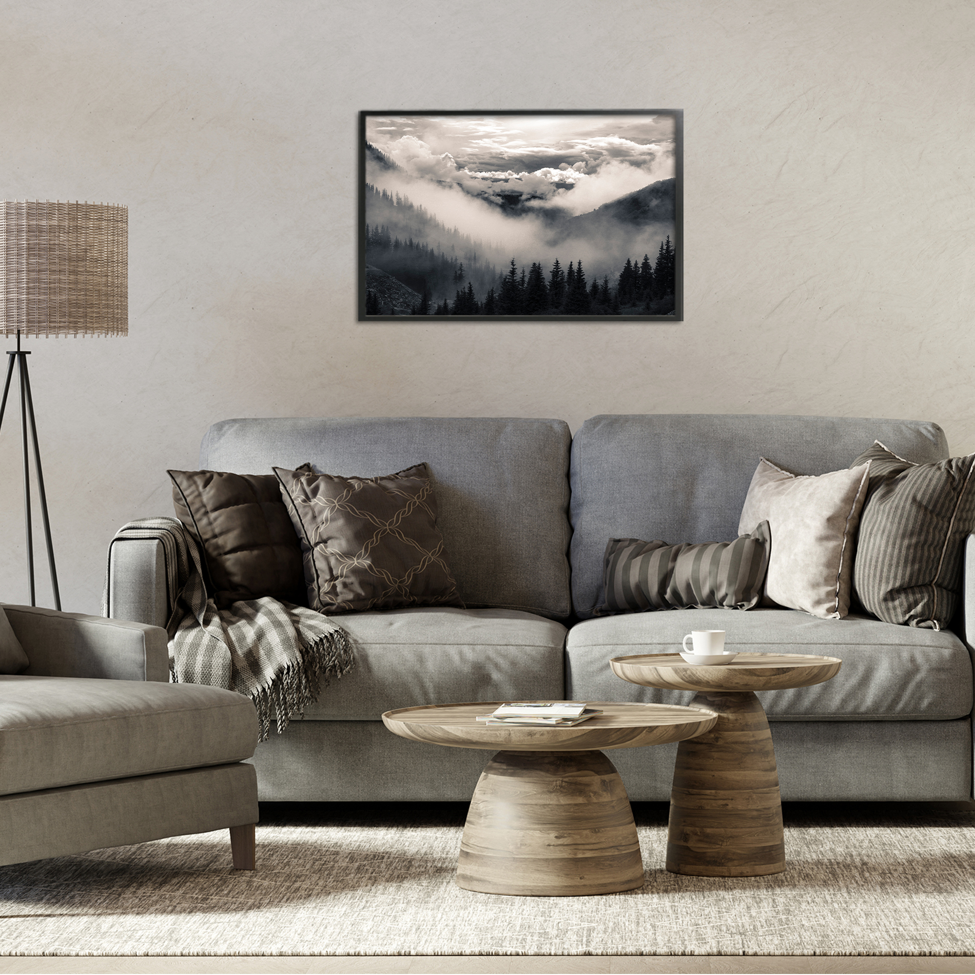 Billowing Fog Atmosphere Black Framed Giclee Art, design by Decent Exposures