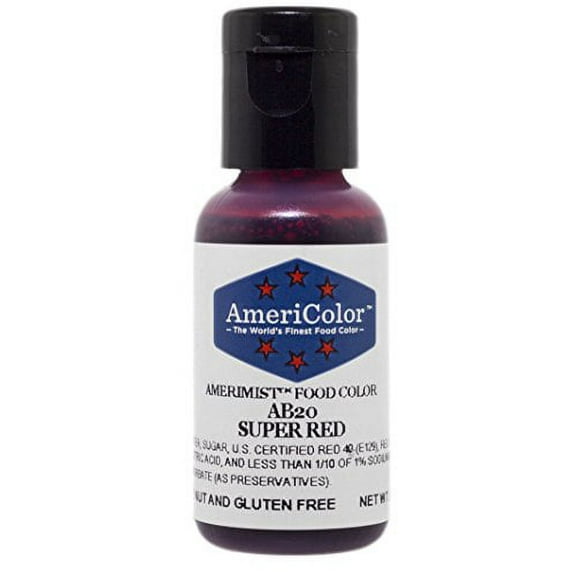 AmeriColor AmeriMist Super Red, .65 Ounce, Airbrush Food Color
