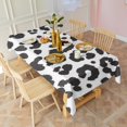 thumbnail image 5 of White and Black Of Leopard Print Rectangle Tablecloth 60"x120",Waterproof Polyester Rectangle Table Cloth, Wipeable Spillproof Polyester Tablecloth for Dining, Camping, Indoor and Outdoor, 5 of 6