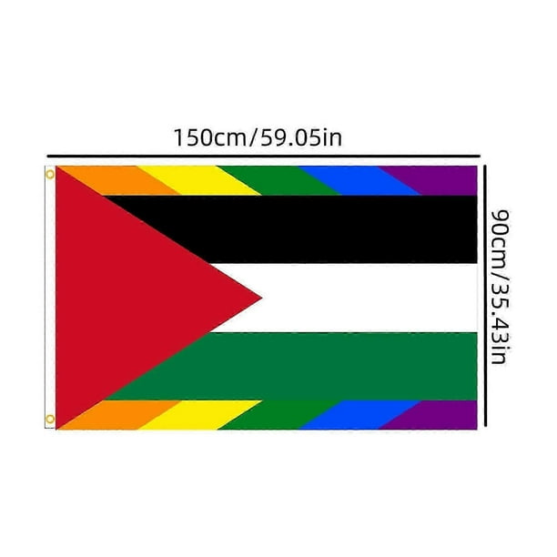 Palestine Flag 90x150cm, 3X5Ft Hanging Polyester Fabrics Gaza, Palestinian National Flags For Decoration