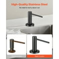 thumbnail image 2 of VEVOR Soap Dispenser for Kitchen Sink, Stainless Steel Built in Sink Soap Dispenser with 17OZ Refillable Bottle, Countertop Dish Soap-Dispenser with 360° Rotation Pump Head, for Kitchen Bathroom, 2 of 9