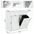 thumbnail image 2 of Pirecart Kitchen Double Tilt Out Trash Can Cabinet, 20 Gallons Wooden Laundry Sorter Cabinet with Drawer, White, 2 of 7