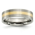 thumbnail image 1 of 14K Two-Tone Titanium Ring Band Wedding Yellow Gold Flat, 1 of 6