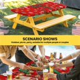 thumbnail image 6 of Red Christmas Table Cloths for 4 Foot Rectangle Tables, Xmas Trees Snowmans Snowflakes Gifts Cartoon Patio Waterproof Elastic Fitted Tablecloths, Washable Rectangular Table Cover for Camping, 6 of 8