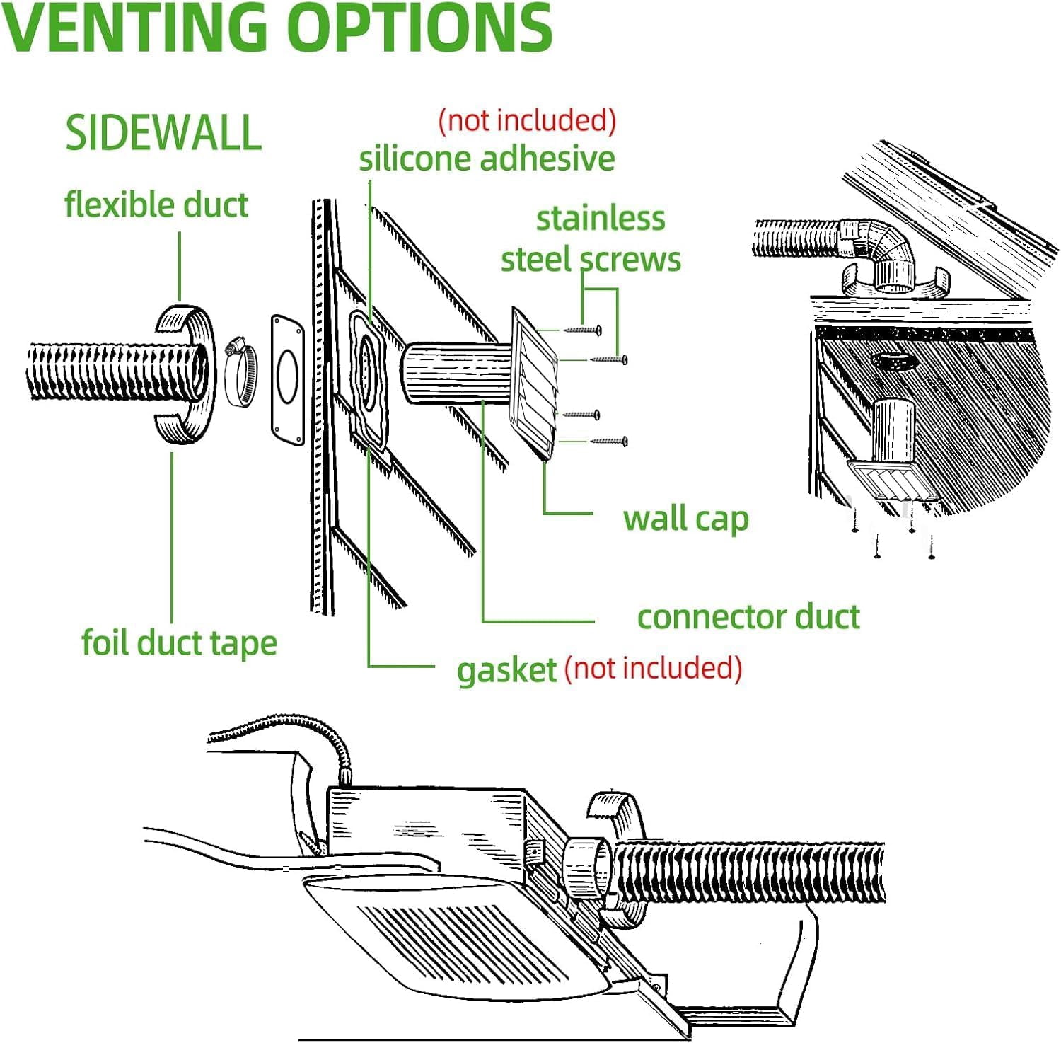 Dryer Vent Kit with Hose/Duct Connector/Wall Plate,4Inch Dryer Wall Vent HoseConnector Wall Duct Kit for Bathroom Ventilation Fan Exhaust,Ceiling Washer Air Circulation,Brown Louvered Dryer Vent Hood