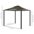 thumbnail image 3 of Outsunny 10' x 10' 2-Tier Patio Gazebo with Mesh Sidewalls, Coffee, 3 of 10