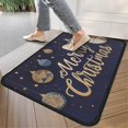 thumbnail image 3 of Merry Christmas Doormat,17"x30" Cushioned and Non-Skid Washable Floor Mats Geometric Bell Floor Mat for Kitchen,Living Room,Office Gift for Friends,Family Black Edging, 3 of 7