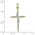 thumbnail image 4 of Gold 14k Two-tone Solid Methodist Cross Pendant - 35mm, 4 of 6