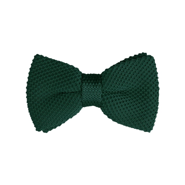 INSPIRE CHIC Men's Pre-Tied Bow Ties Adjustable Strap Solid Color Knitted Bowtie Deep Green