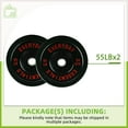 thumbnail image 2 of FlexWave 55LB Olympic Bumper Plates Pair, 2-Inch Black Rubber Weight Plates with Steel Hub, for Strength Training & Home Gym, 2 of 6
