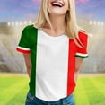 thumbnail image 2 of WEIYLL Womens Tshirt European Cup Italy Printed Patchwork Watermelon Red Tees Sizes M, 2 of 4
