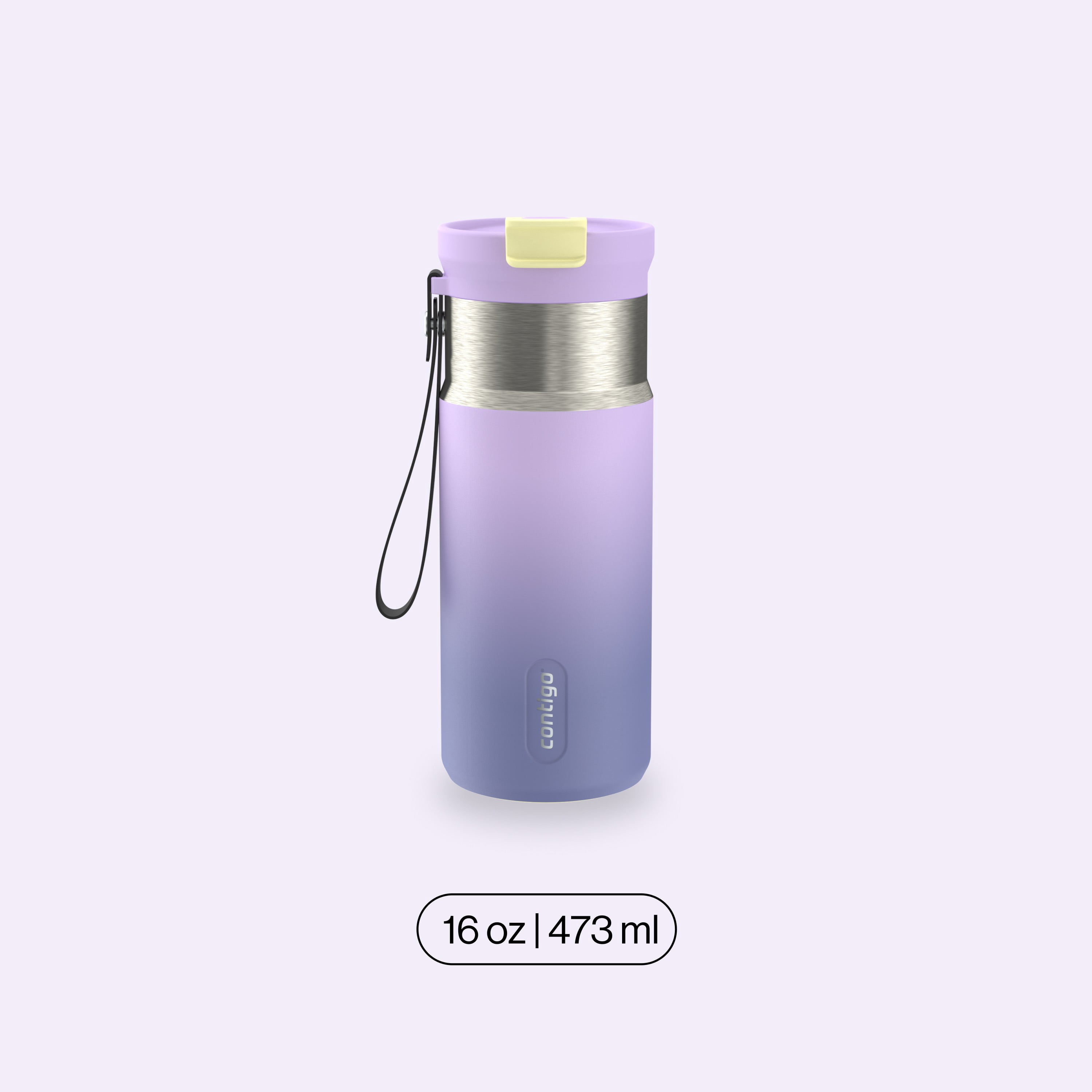 Contigo DualSip Insulated Stainless Steel Water Bottle with 2-Way Lid, 16 oz (473 ml) – 100% Leak-Proof, Compact, BPA-Free, Lead-Free, Dishwasher Safe