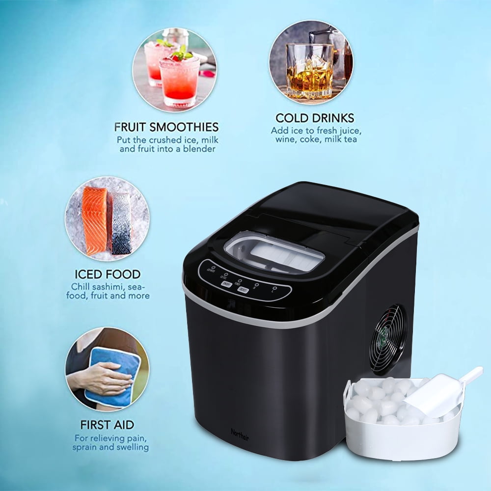 Ice Makers Countertop, URHOMEPRO Stainless Steel Portable Ice Maker