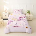 thumbnail image 2 of Metsweet Cute Unicorn Twin Duvet Cover, Dreamy Animal Horse Twin Bedding, Pink Yellow White,Pink Reversible,2pcs,1 Duvet Cover and 1 Pillowcase, 2 of 6