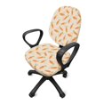 thumbnail image 2 of SCRAWLGOD Carrot Red Beige Stretchy Chair Covers for Office Desk Chairs Soft Breathable Rotating Chair Cover Washable Removable High Back Chair Slipcover, Set of 2, 2 of 7