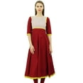 thumbnail image 1 of Bimba Women Designer Flared Anarkali Dress Cotton Kurta Chic Custom Kurti Long Tunic, 1 of 9