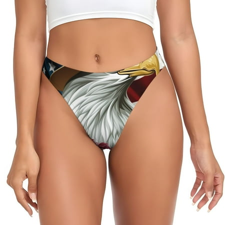 Rateoe Eagle With Hat And Roses Pattern Seamless Women Underwear Thongs No Show Ladies Thong No Line Breathable Comfortable Panties Undies for Women-Medium