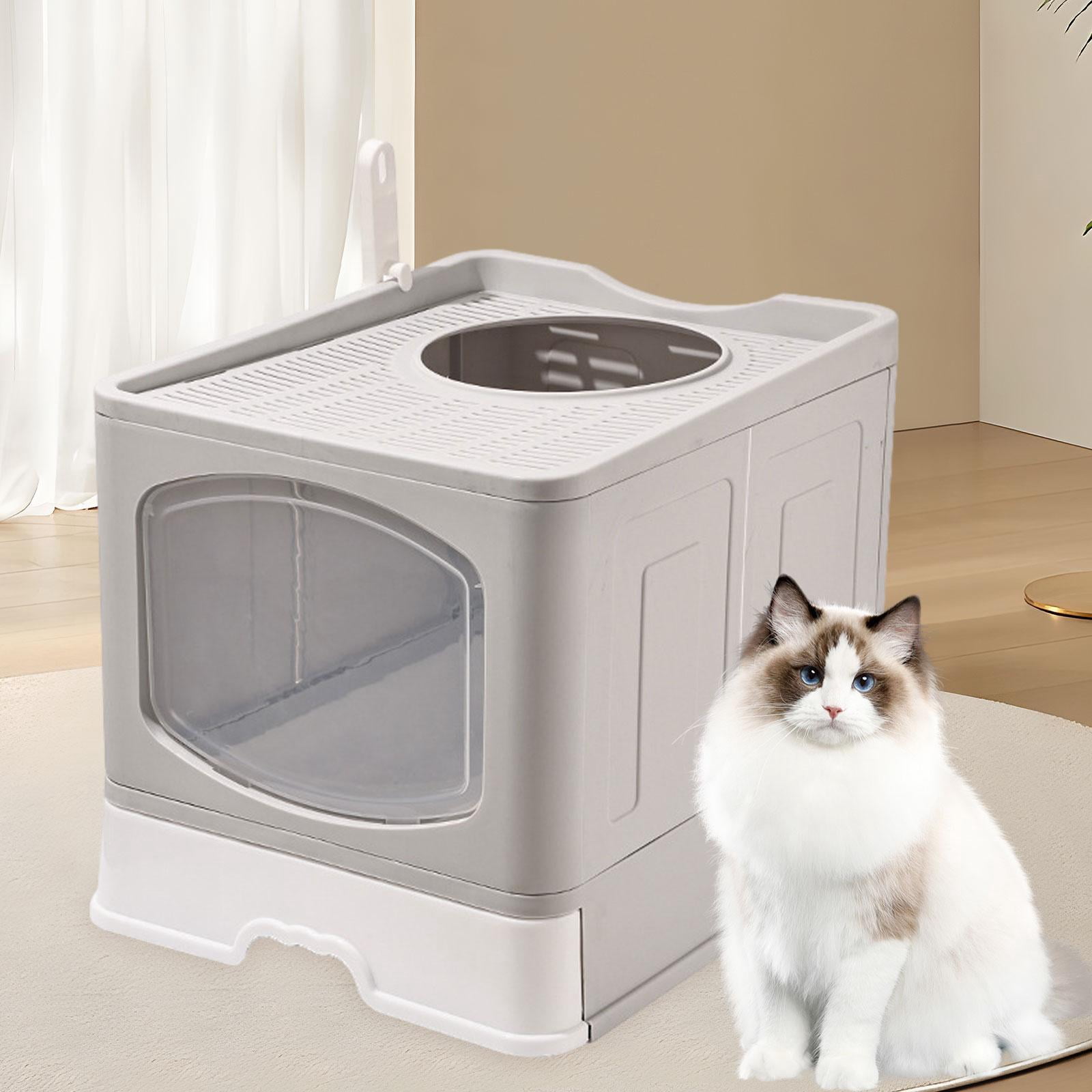 Caja De Arena Para Gatos Con Bordes Altos – Antisalpicaduras, Fácil De Limpiar, Ideal Para Gatitos Y Gatos Mayores