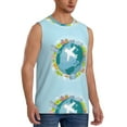 thumbnail image 2 of Yiaed Dreaming Travel Print Men's Singlet Vests Summer Running Muscle Tank Tops Gym Undershirt Round Neck Sleeveless for man, 2 of 5