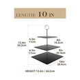 thumbnail image 2 of MALACASA, Series Sweet.time, 14.5" Tall 3 Tier Square Stone Cake Stand 6"&8"&10" Natural Slate Serving Set with Silver Carry Handle, 2 of 7