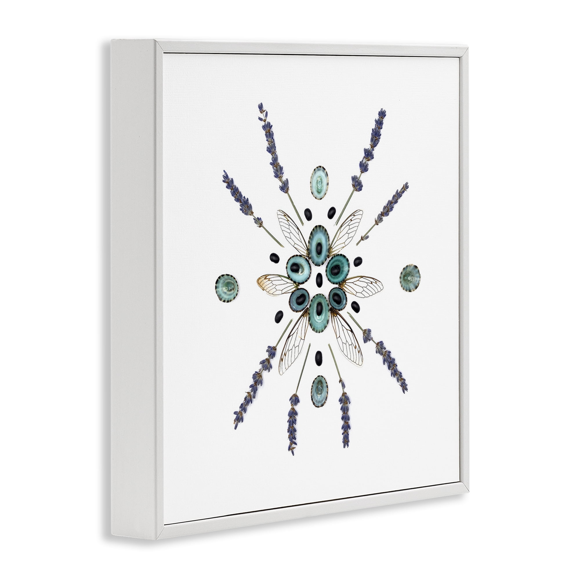 Stupell Industries Lavender & Delicate Wings White Framed Giclee Art, design by Beth Adoette